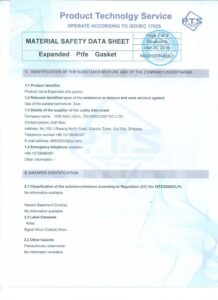 EPTFE Gasket MSDS